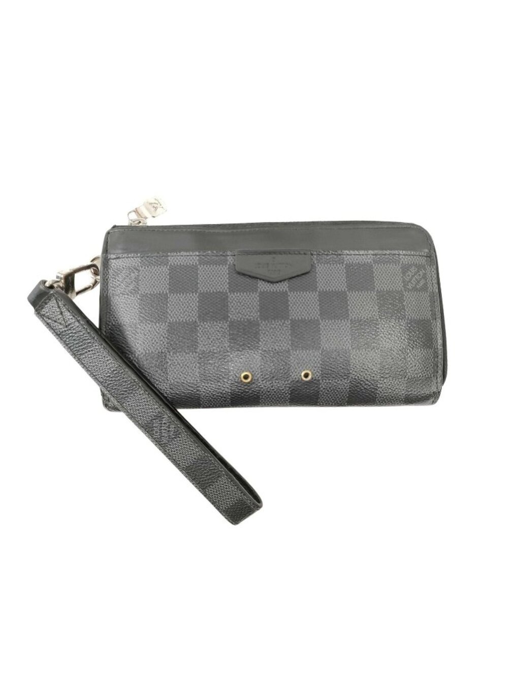 Louis Vuitton Wallet Damier Graphite Zippy Dragonne Black Leather L-shaped